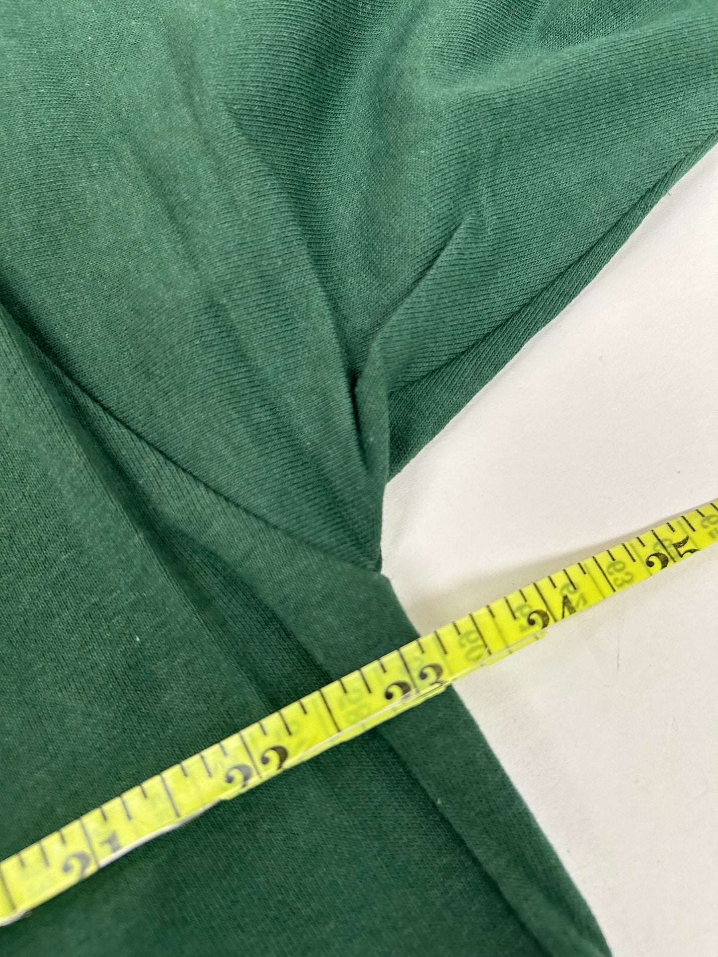 Edgewood NJ first edition “Deeper Than The Roots.” Tee XL 23.25x32 Inches 90s Russell Athletic Blank 100% Cotton USA Deep Forest Green