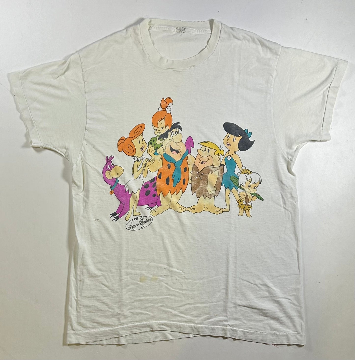 Vintage Flintstones Charters Cartoon Hanna-Barbera Made In USA Thrashed As Is 20.5x28 Inches Mediumish Fit