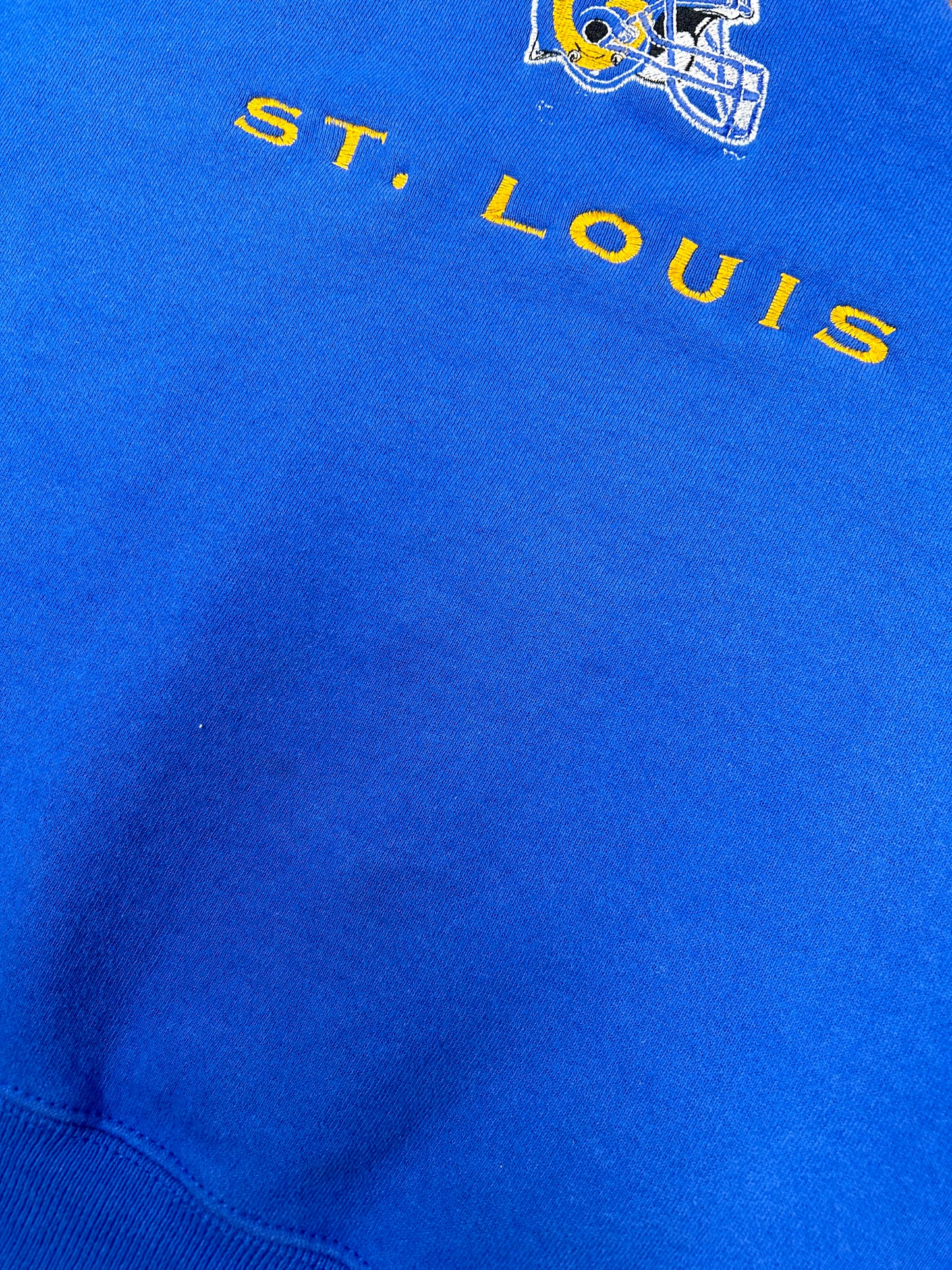 Vintage Lee St. Louis Rams NFL Crewneck Has Paint & Marks As Is Large/Medium 24.5x27.75 Inches