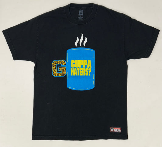 WWE Authentic Enzo Amore Big Cass Cuppa Haters Black T-Shirt Double Sided Large 21.25x