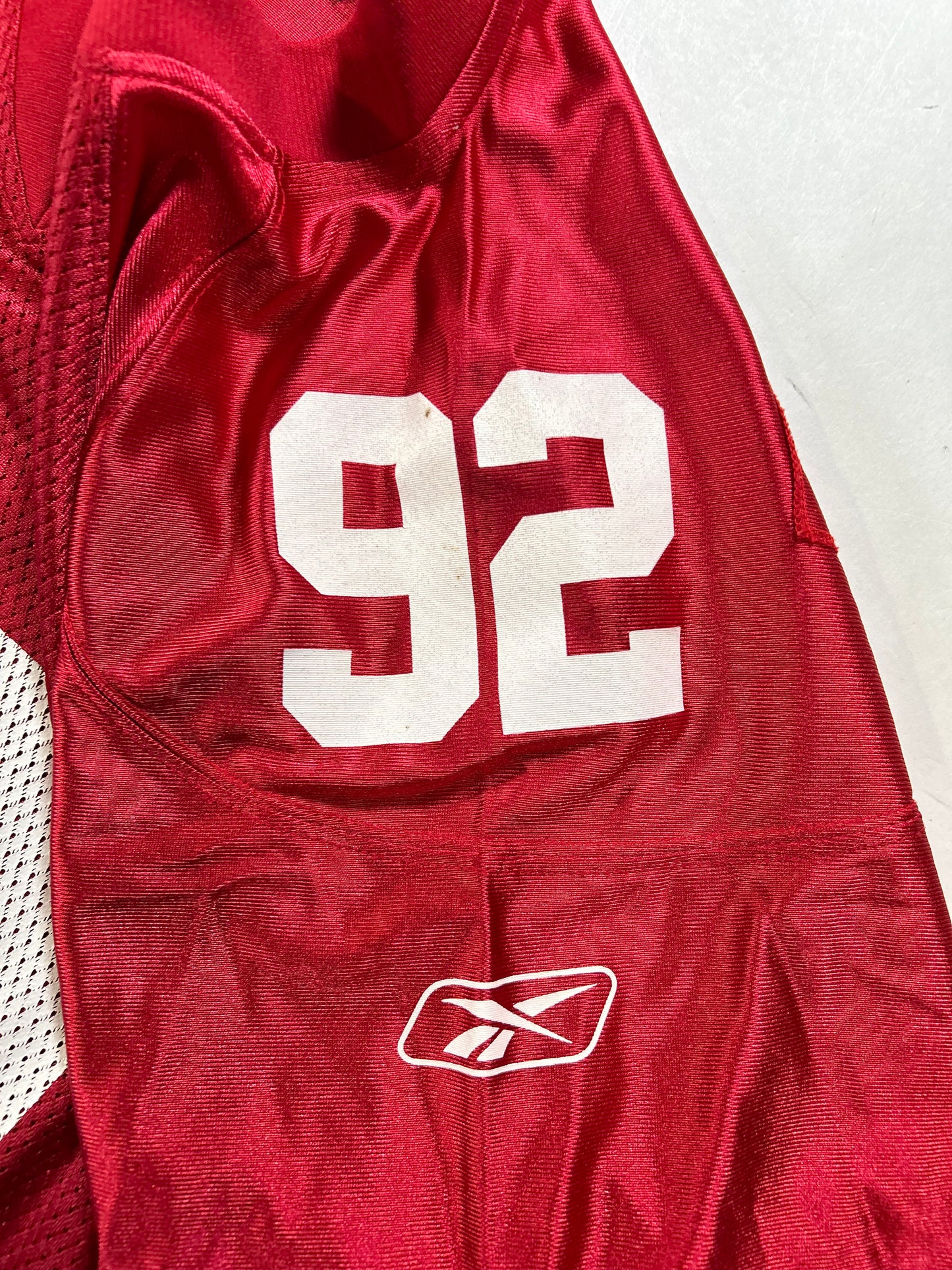 Vintage 00s Reebok NFL Equipment New York Giants Michael Strahan #92 Red Jersey Medium 22.5x30.5/33 Inchee