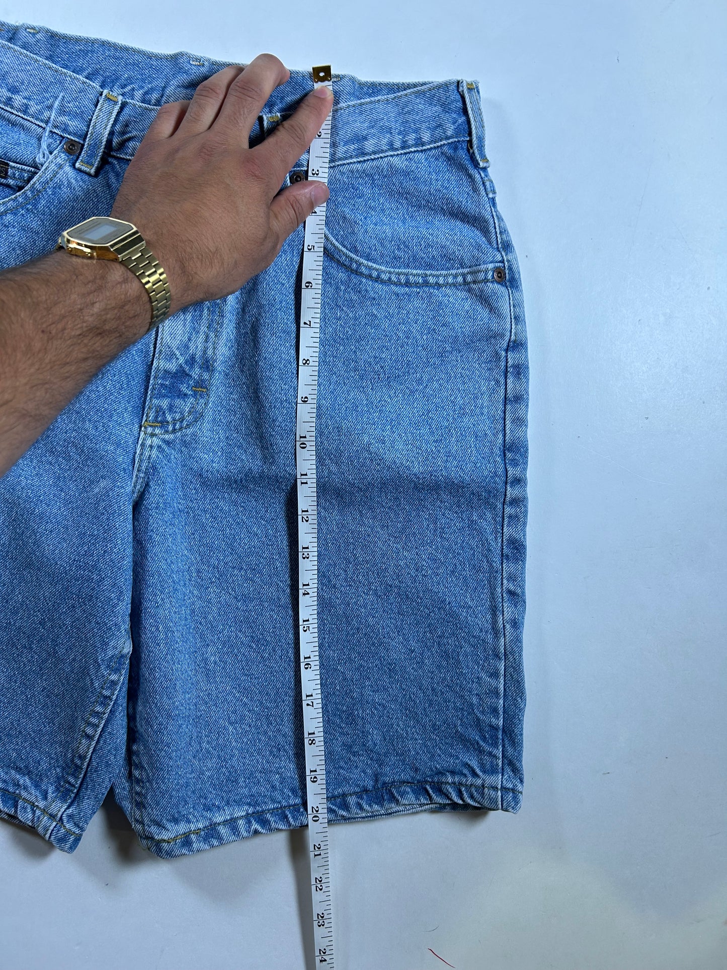 Vintage Lee Denim Jean Shorts 100% Cotton Men's 33 Fits 32 Waist 15.25x20.5 Inches