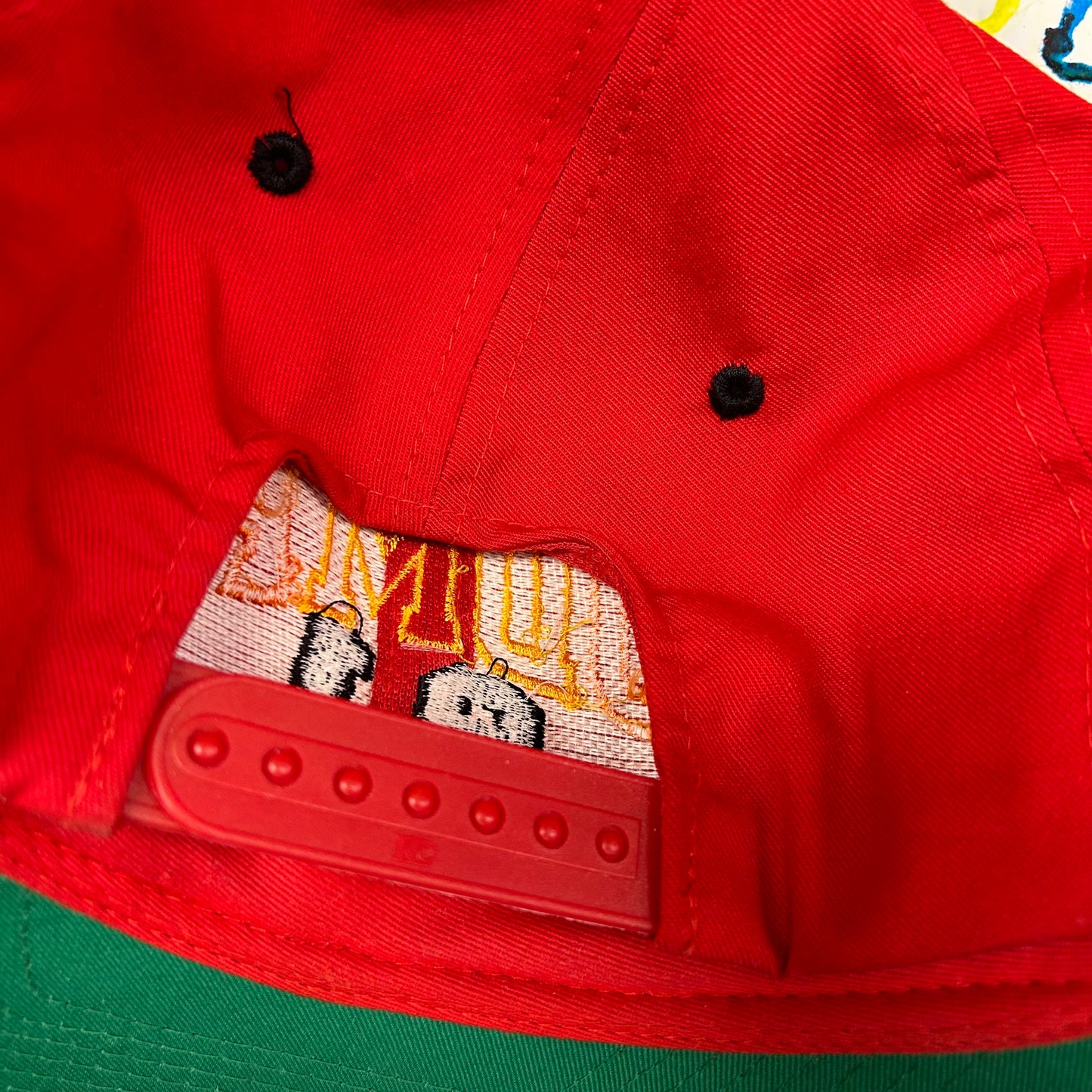 Vintage Dennis Rodman SnapBack Hat Rodman 91 Spell Out KC Caps Red Rare 90s