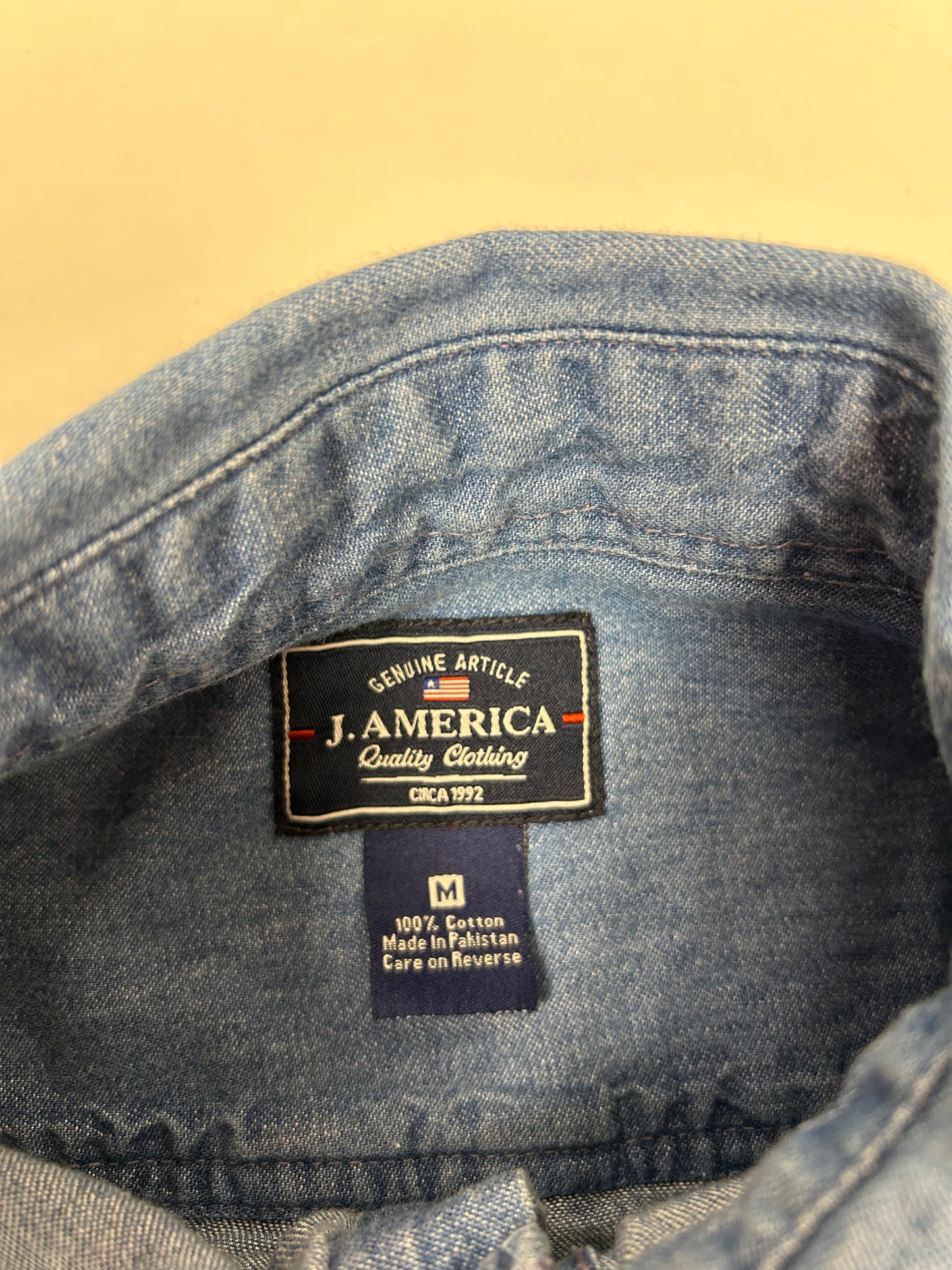 Vintage Trump Marina Hotel Casino Button Up Denim Shirt J. America Medium