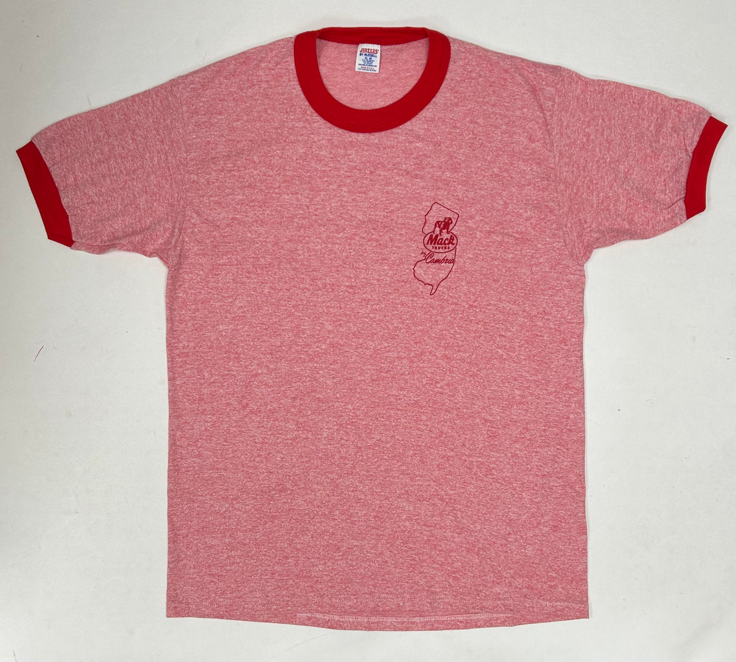 Vintage Mack Trucks By Cambria New Jersey NJ Logo Trucking Ringer Tee 21x28.75 Inches