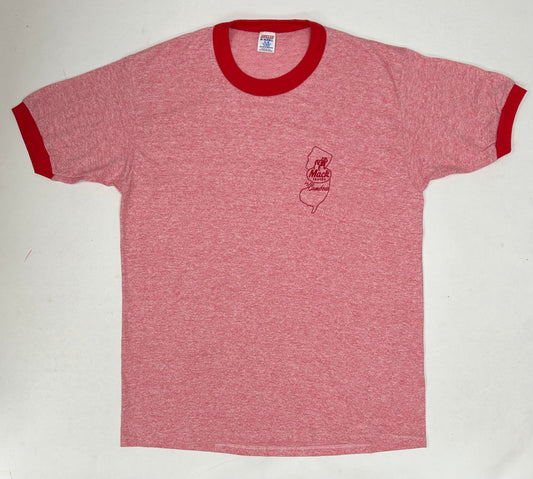 Vintage Mack Trucks By Cambria New Jersey NJ Logo Trucking Ringer Tee 21x28.75 Inches