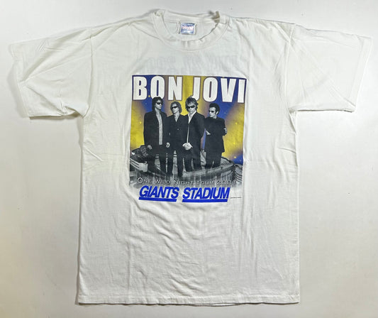 Vintage Jon Bon Jovi One Wild Night 2001 Giants Stadium Sold Out Tour Tee XL 23.5x31.5 Inches