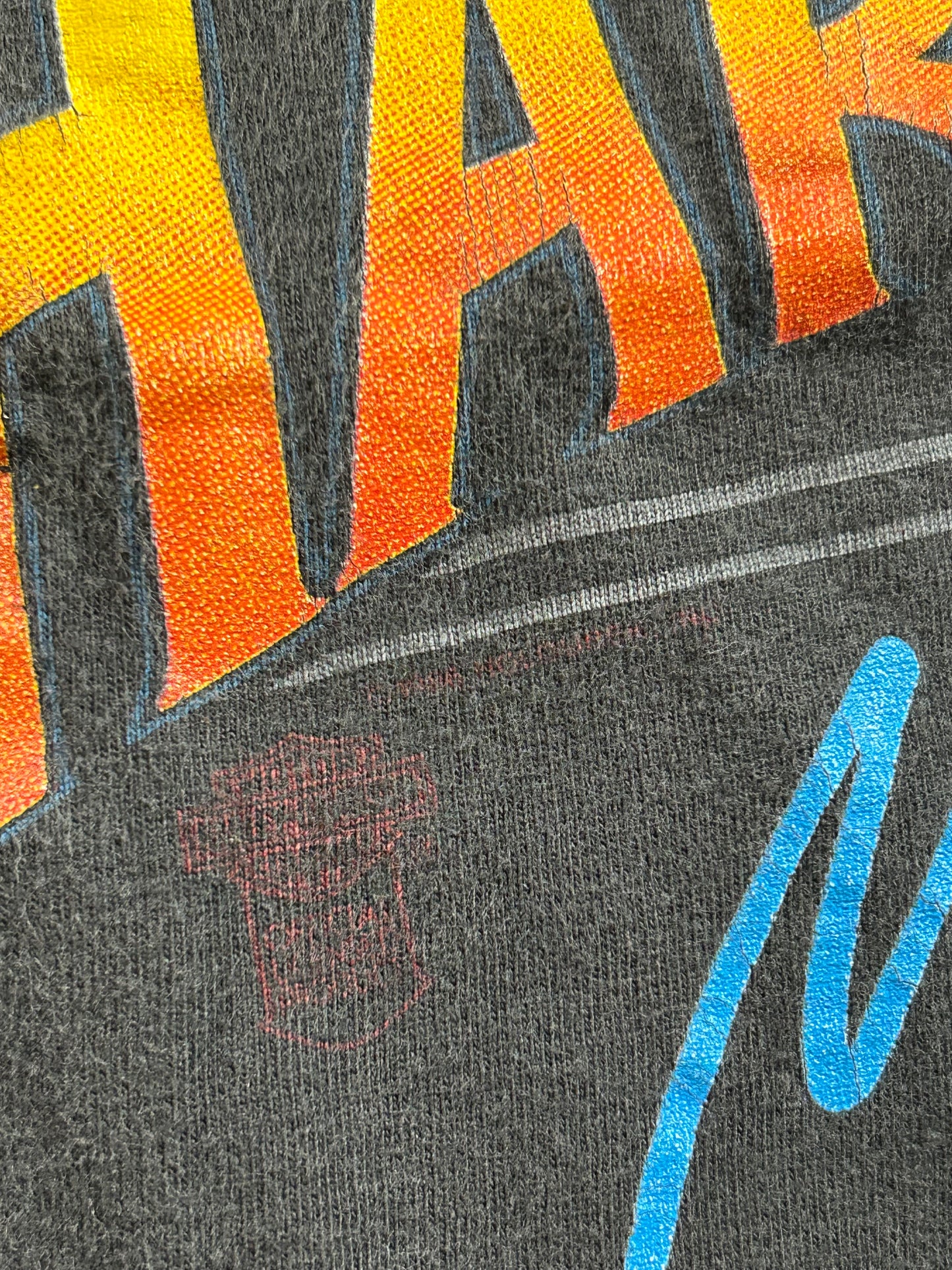 Vintage Harley Davidson Born In In The USA Eagle Citrus Heights California 1986 Tee Large 21.5x29.25 Inches