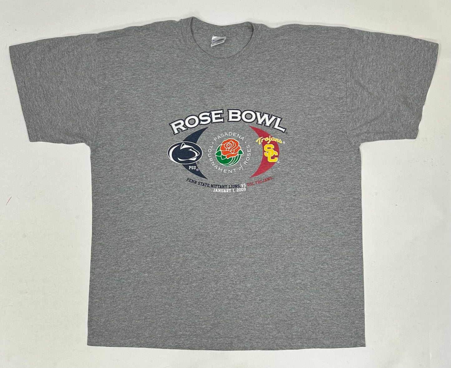 2009 Rose Bowl Penn State Nittany Lions Vs USC Trojans Match Up Tee XL 24x29 Inches