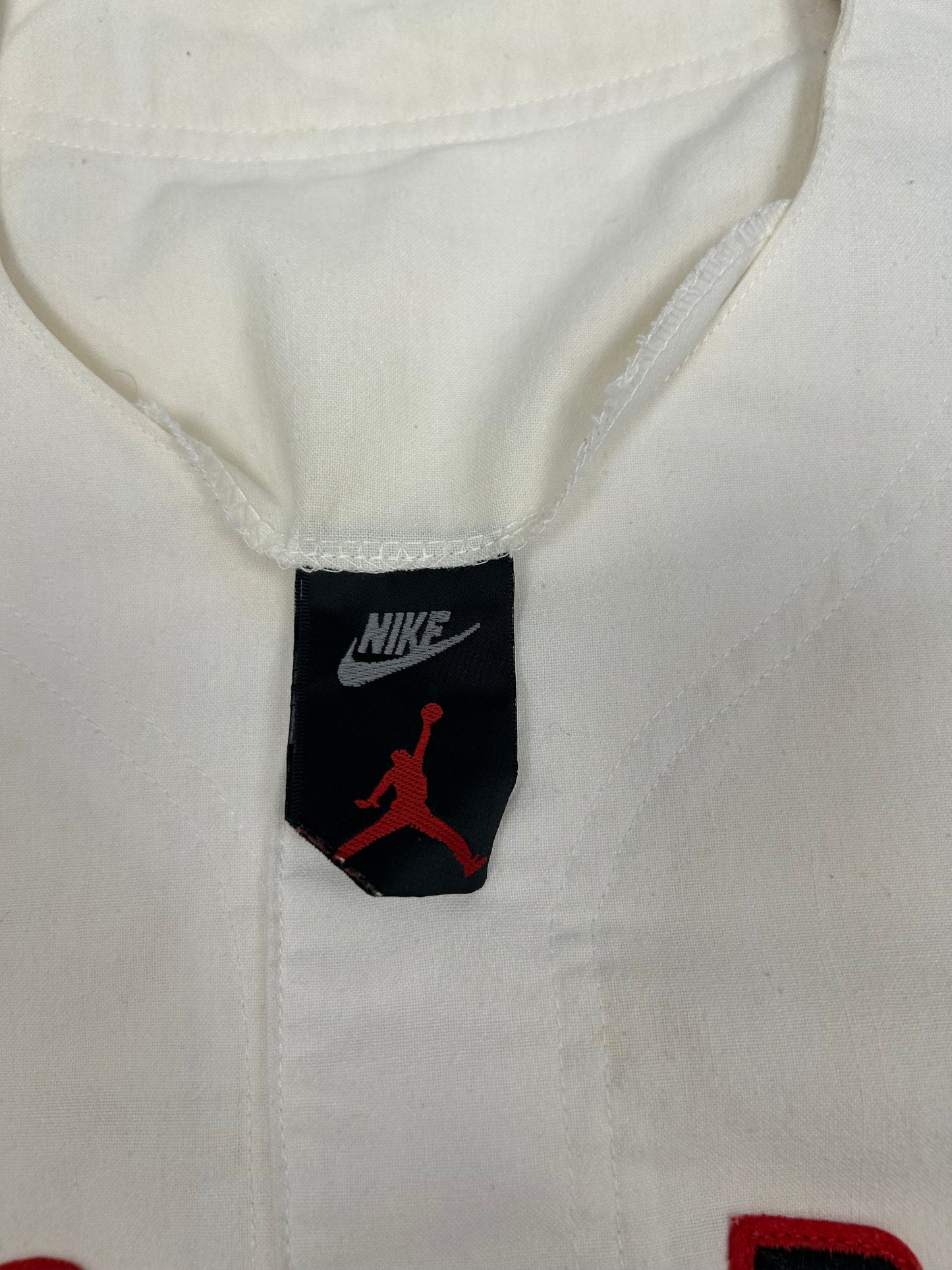 Vintage Nike Air Jordan 'Spellout Logo' Baseball Jersey White 1991 Rare XL