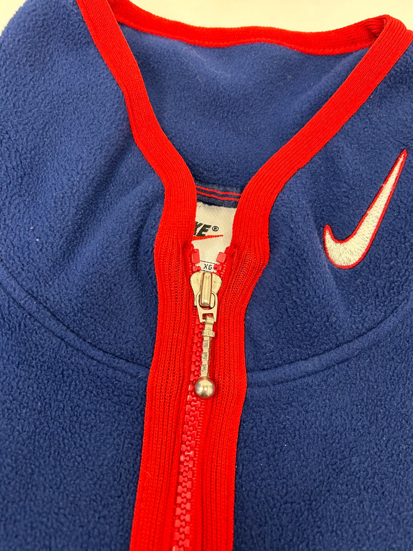 Vintage Nike USA Soccer Team Vest XL Blue Red Fleece Swoosh With USA Sticker
