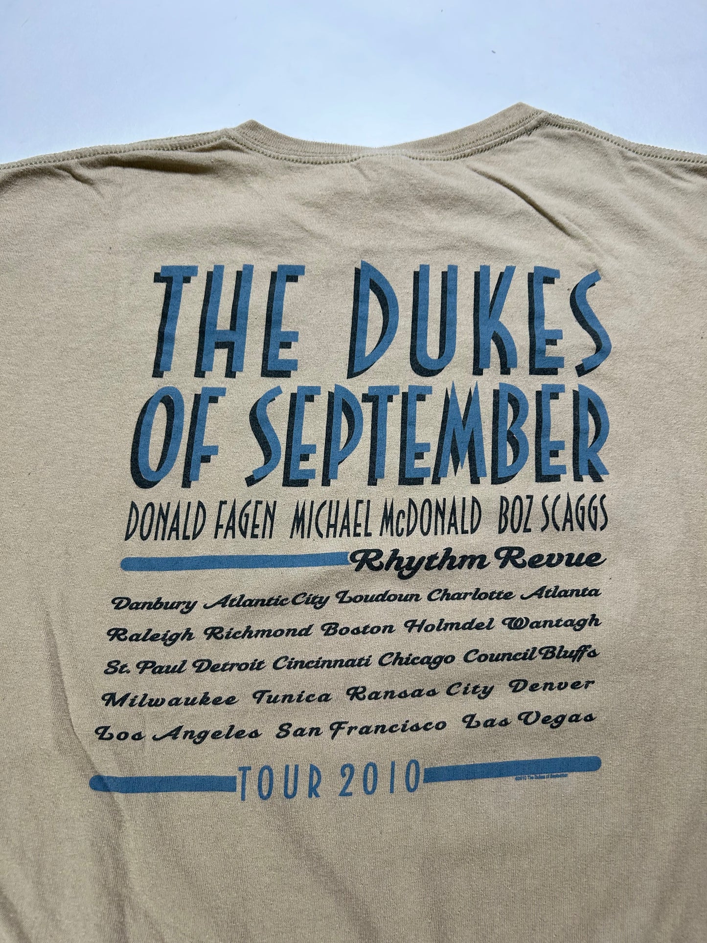 The Dukes Of September Rhythm Revue 2010 Tour Shirt 2XL 26.25x29 Inches