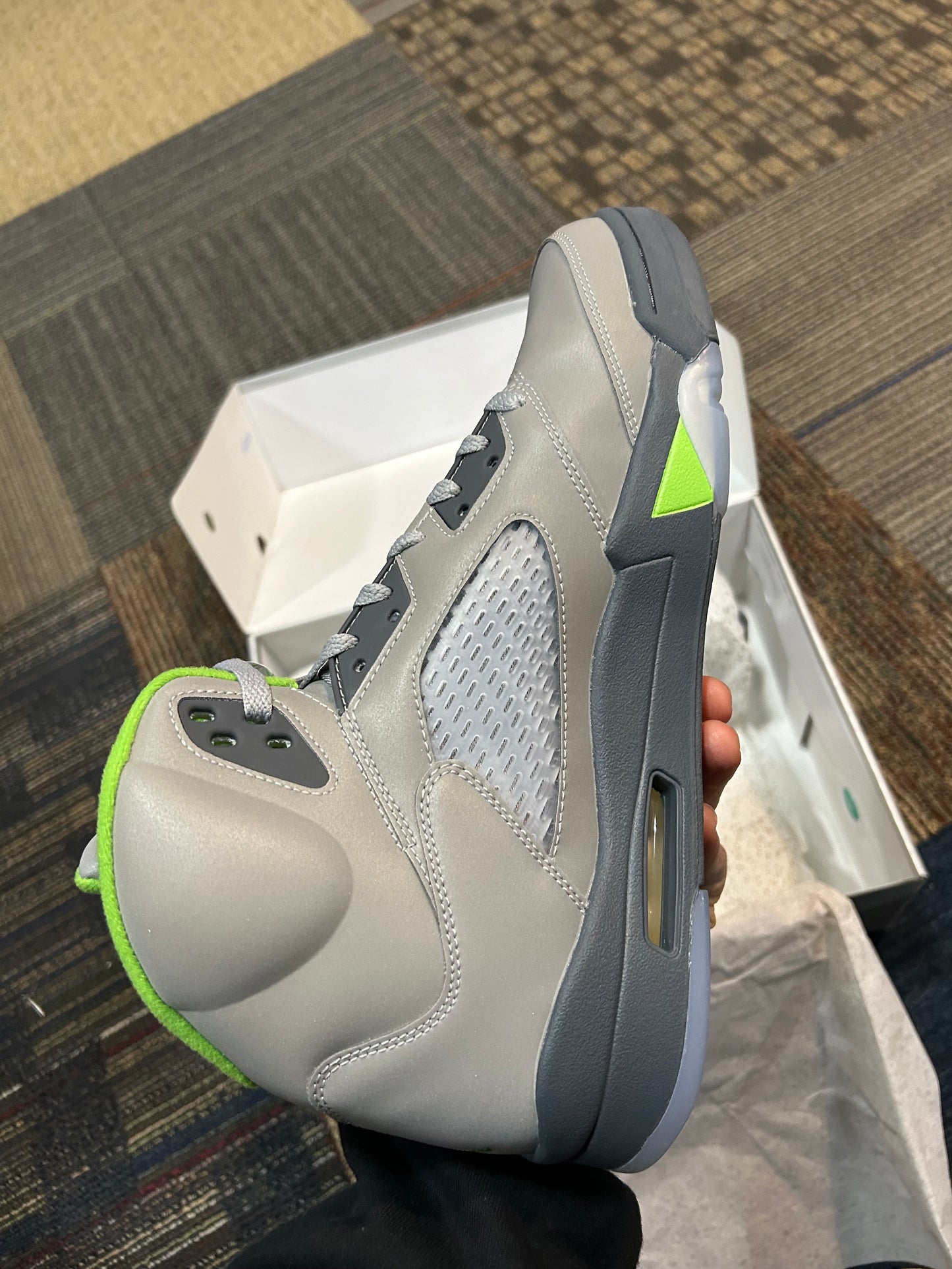 2022 Nike Air Jordan 5 Retro Green Bean 3M Size 13 DS Brand New