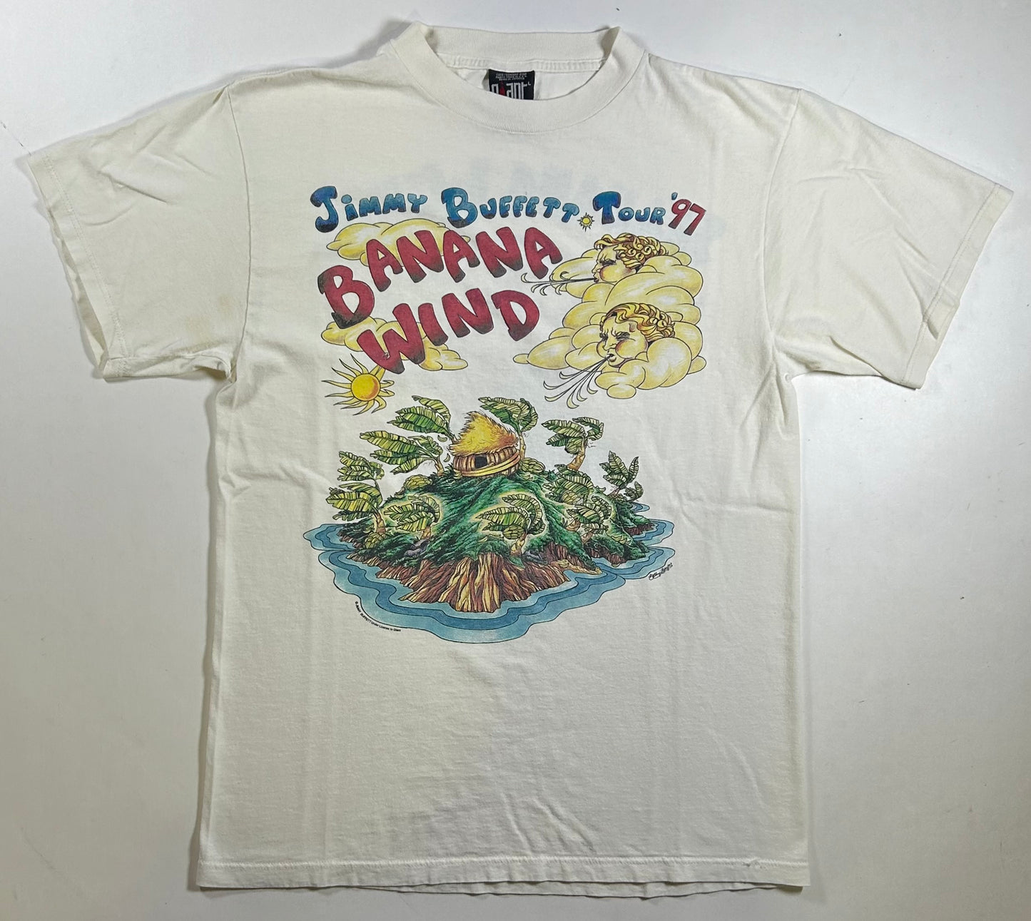 Vintage Jimmy Buffett Banana Wind Tour 1997 T-Shirt Music Giant Tag 20.75x29.5 Inches As Is Has Marks