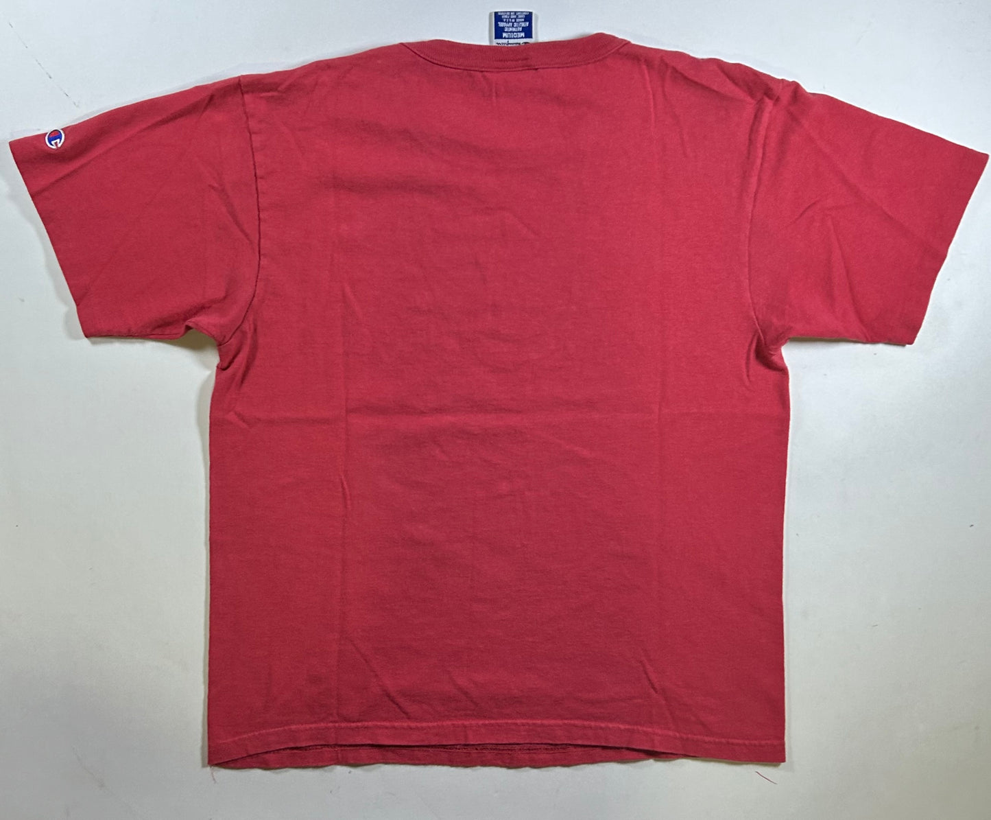 Vintage 90s Champion Chest Script Tee Red Medium 21.5x26.25 Inches