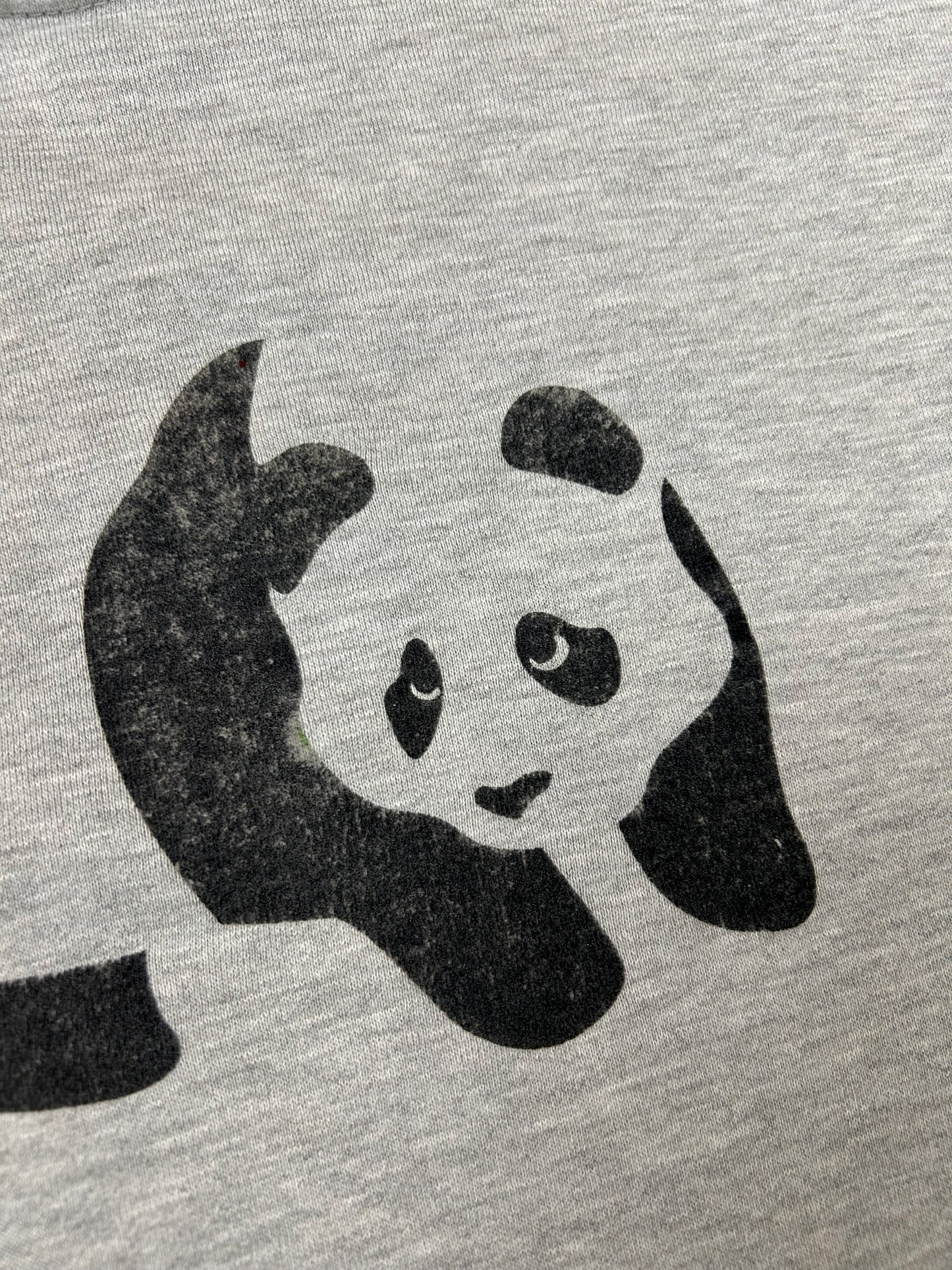 Vintage 00s Enjoi Skateboards Panda Felt Logo Hooded Sweatshirt Worn In As Is 23.75x26 Inches Gray