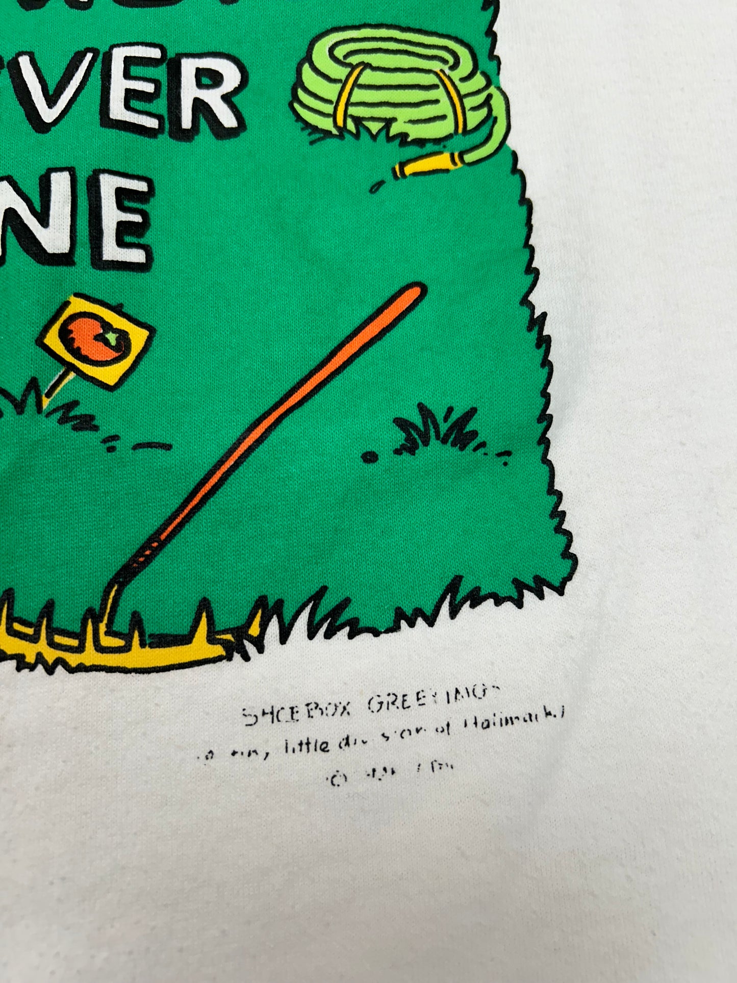 Vintage A Father’s Lawn Work Is Never Done Shoebox Greetings Funny Tee L/XL 22.5x27.25 Inches Fit