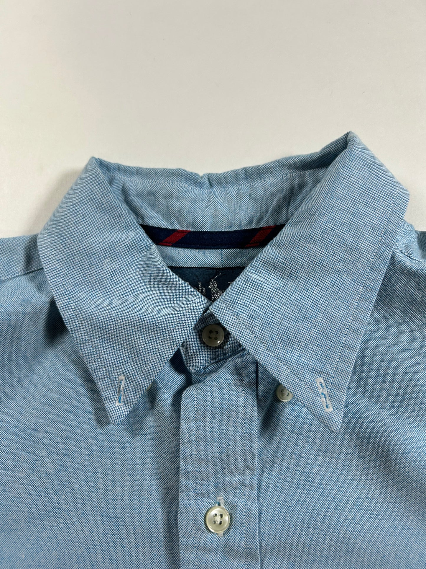 Polo Ralph Lauren Classic Fit Button Down Shirt Size Medium 22.5xBlue Made In Philippines 00s
