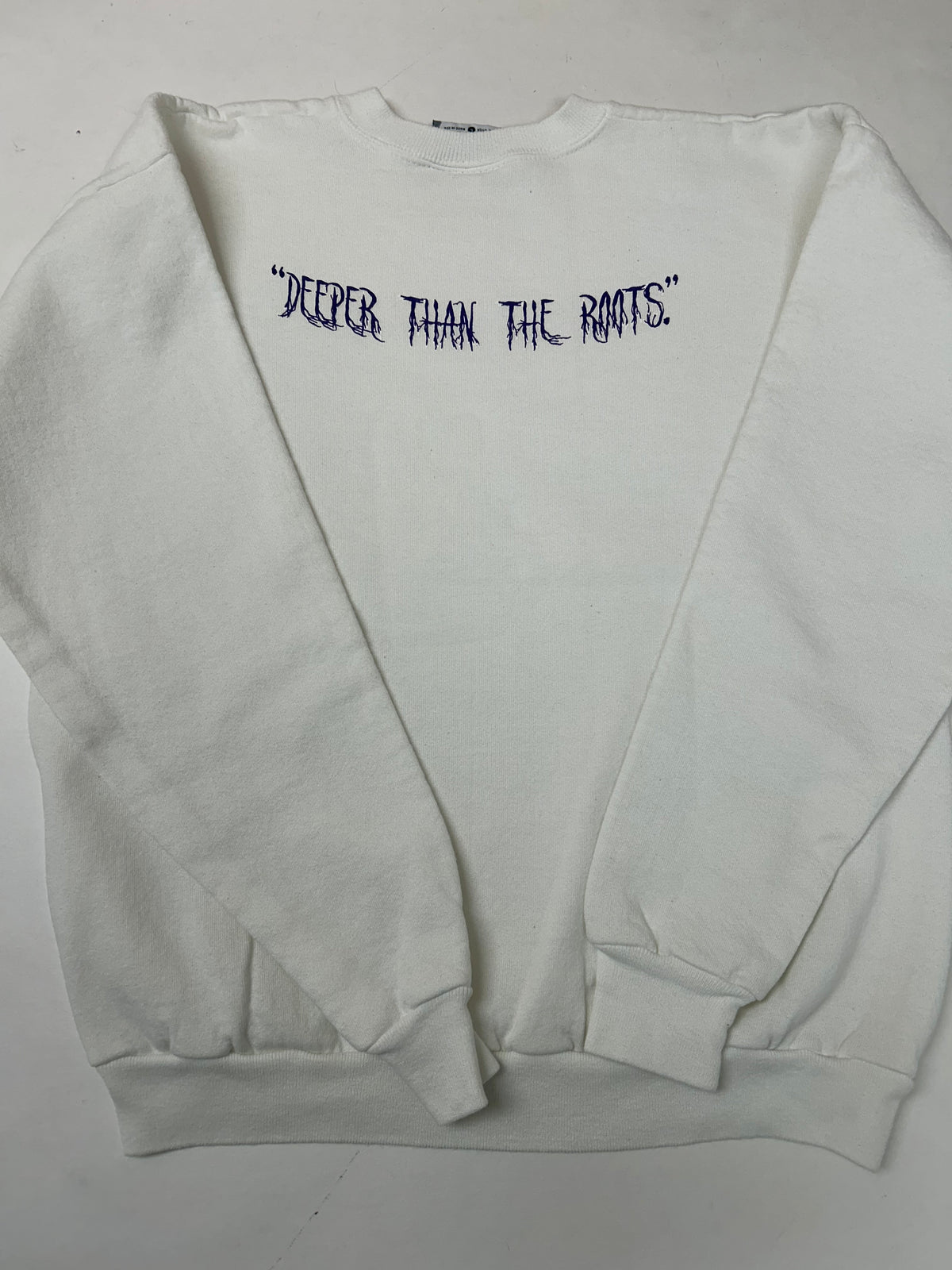 Edgewood New Jersey Deeper Than The Roots Crewneck Sweatshirts Lee Tag 50/50 Blend USA White As Is M/S Fit 21.75x25.25 Inches