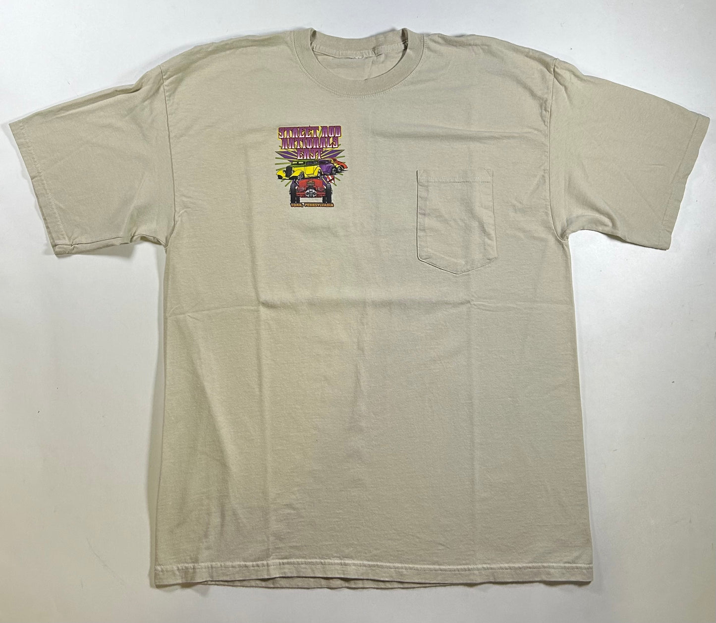 2005 Street Rod Nationals East York, Pennsylvania Car Tee XL As Is 24.25x31.25 Inches