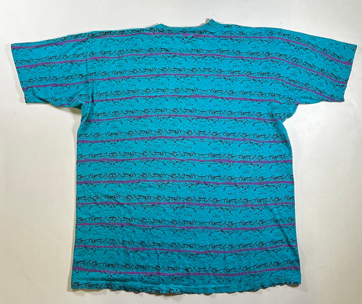Vintage Surf Odyssey Surfing AOP Abstract Print Tee XL 24.25x29.25 Inches As Is Worn