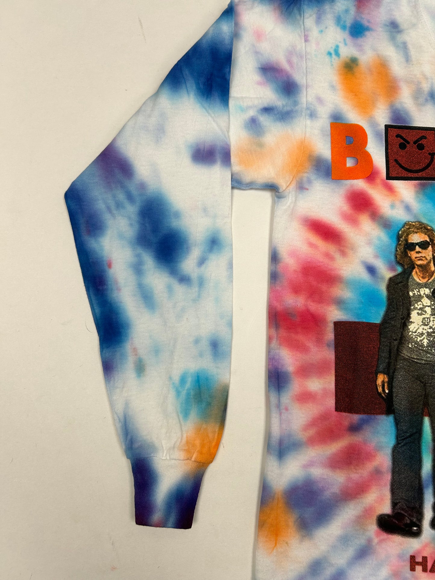 Vintage 2005-2006 Bon Jovi Have A Nice Day Tour Music Parking Lot Long Sleeve Tie-Dye Tee Small 19x26.75 Inches
