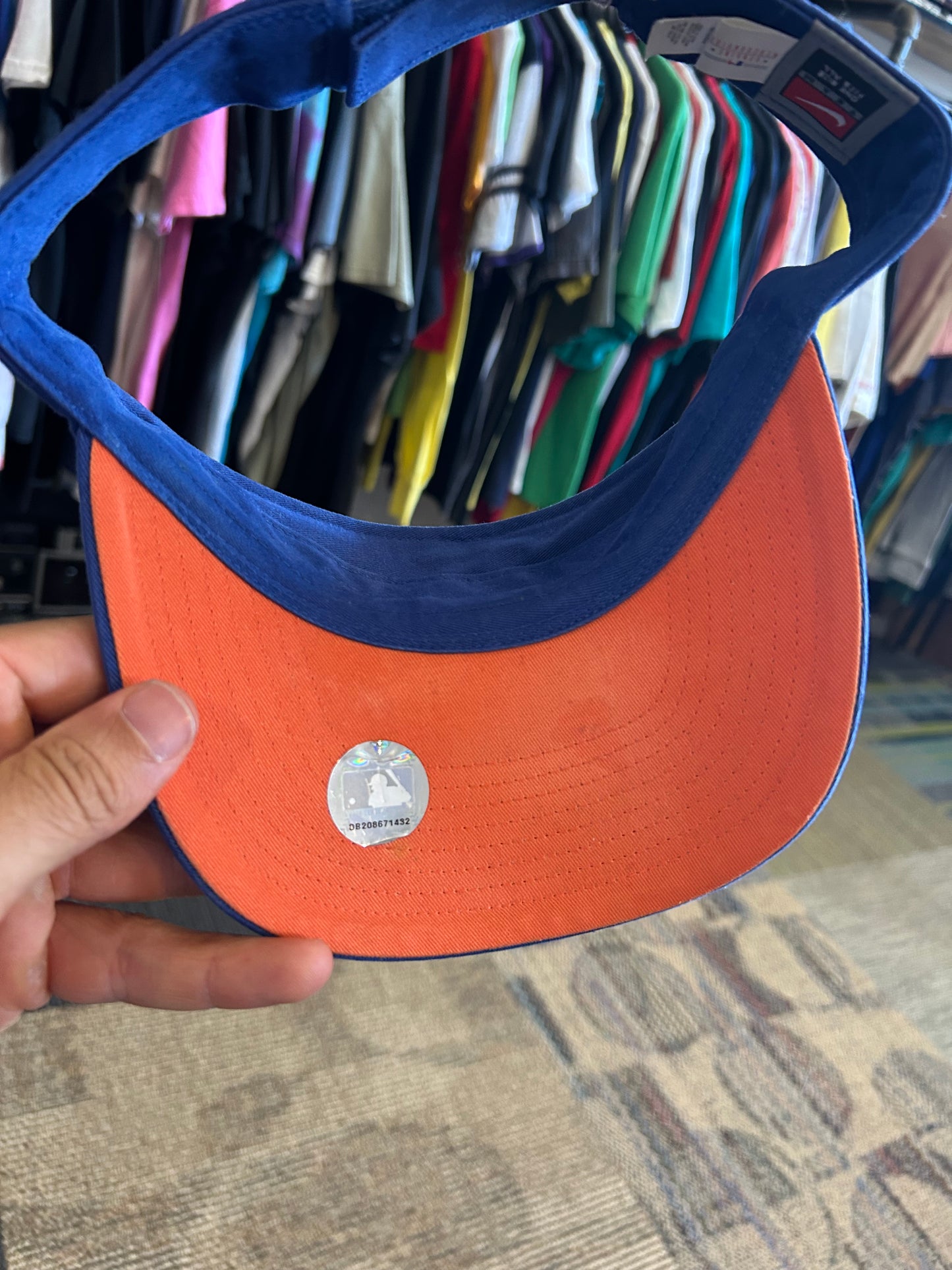 Vintage 00s Nike Team New York Mets MLB Visor Hat Adjustable One Size Fits Most Adult