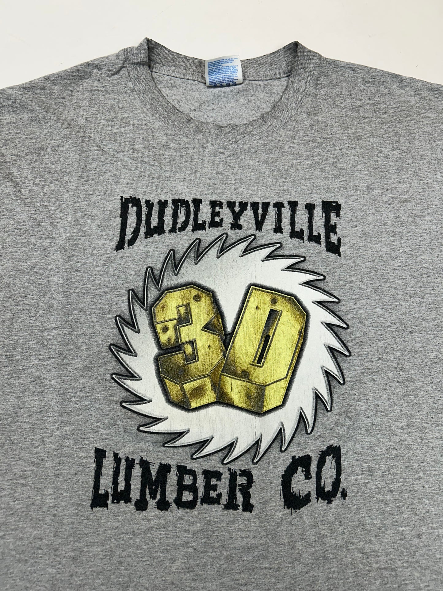Vintage 2002 Dudley Boyz Shirt WWF Dudleyville!! Lumber Co. 3D Wrestling Tee 2XL 26.5x30.5 Inches