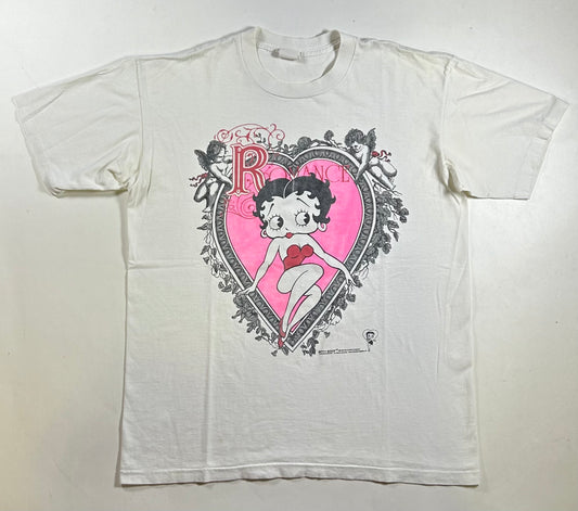 Vintage 1990 Betty Boop Romance Tee Size L/XL Fit 22.75x29.25 Inches As Is Worn