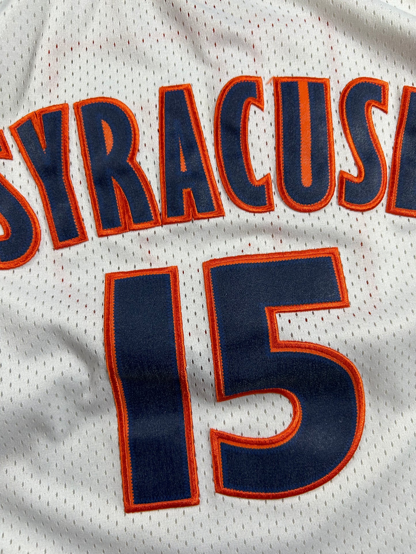 Vintage Nike Syracuse Orange Carmelo Anthony 15 White Orangeman Jersey Youth XL Fits Adult Small 21x29 Inches