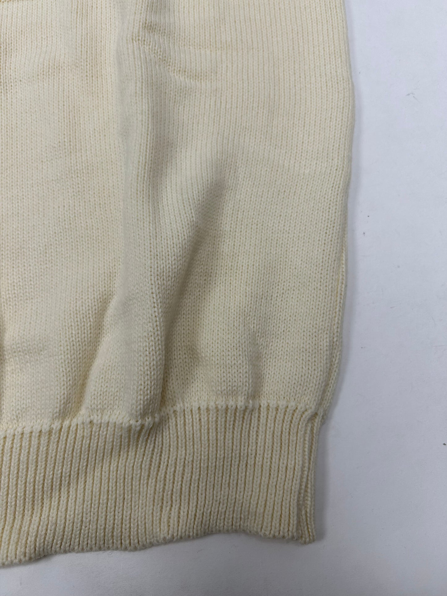 Vintage Cytec Cable Knit Made In USA 100% Acrylic Sweater Cream XL/L 26x28 Inches