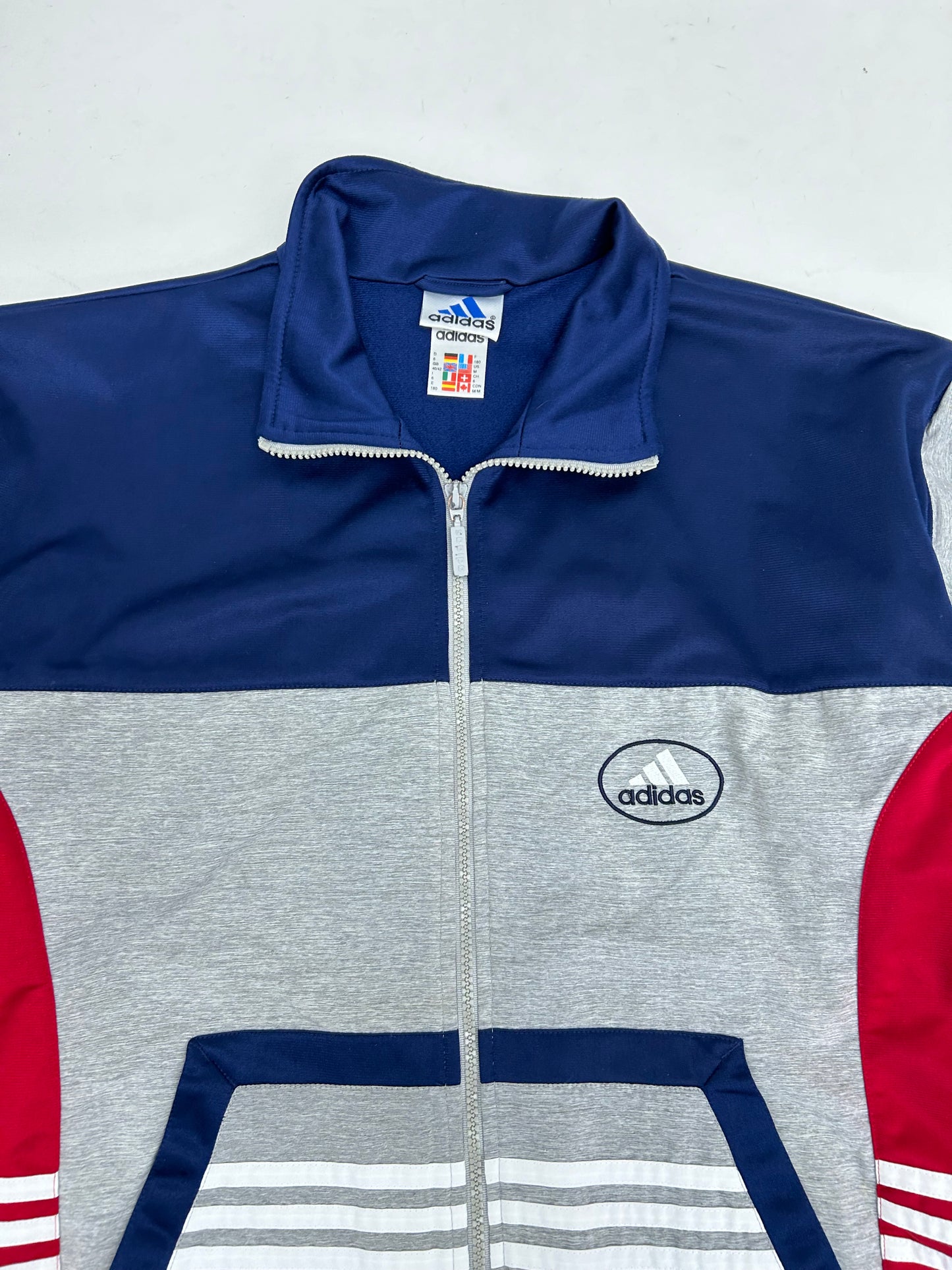 Vintage Adidas Track Jacket Zip Off Sleeves Medium 25x27.75 Inches Three Stripes