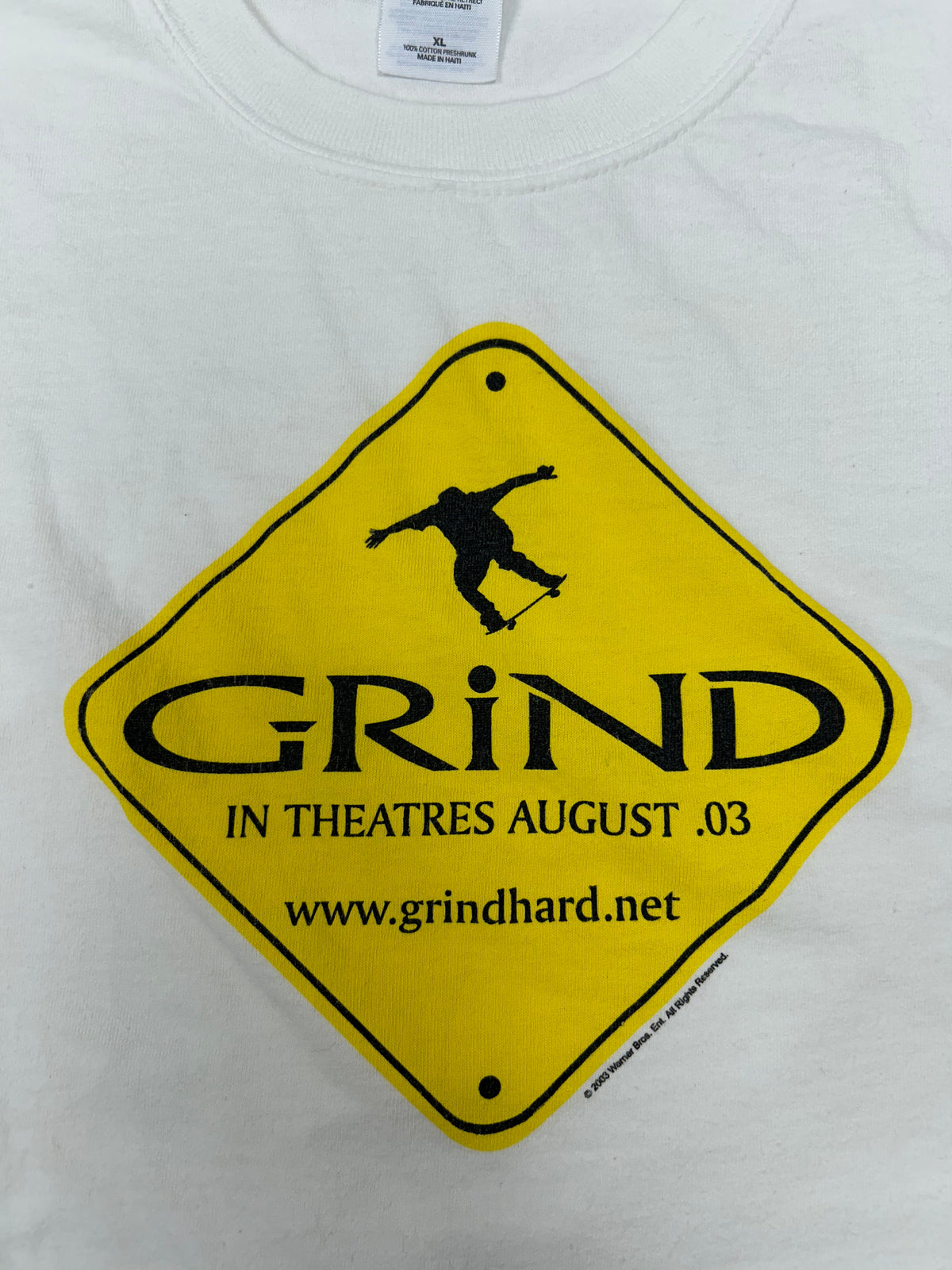 Vintage Grind 2003 Skateboarding Movie Promo Tee XL 23.75x30.75 Inches