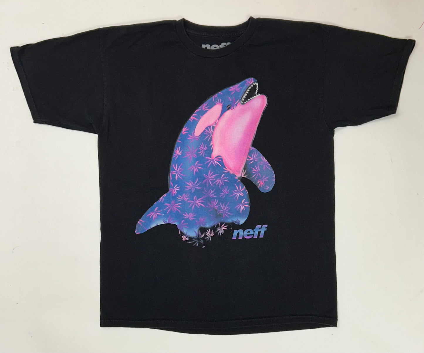 NEFF Whale Tropical Graphic Tee Large 21.5x28.5 Inches