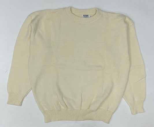 Vintage Cytec Cable Knit Made In USA 100% Acrylic Sweater Cream XL/L 26x28 Inches