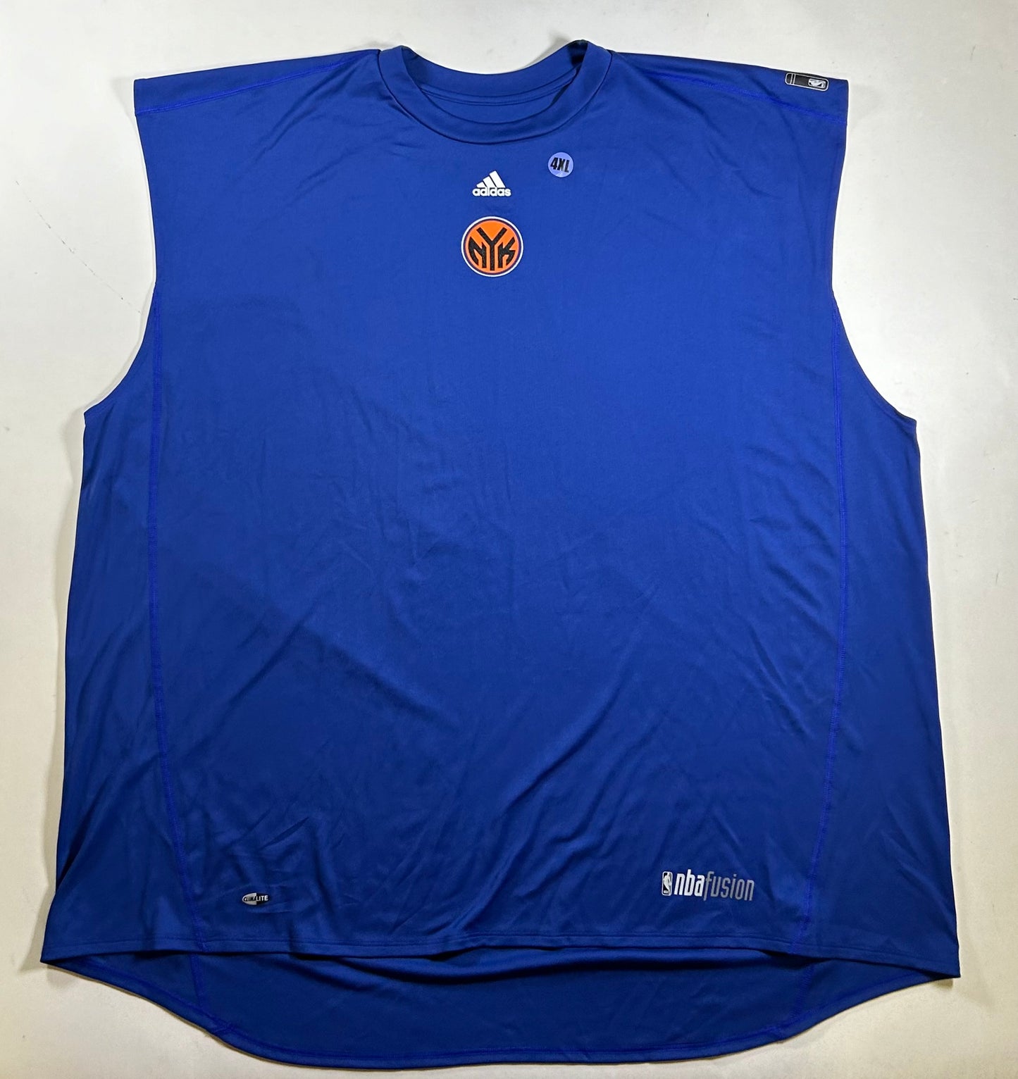 Adidas Climalite NBA New York Knicks Basketball Shirt Mens Blue Performance 4XL 31.75x34/38.25 Inches New