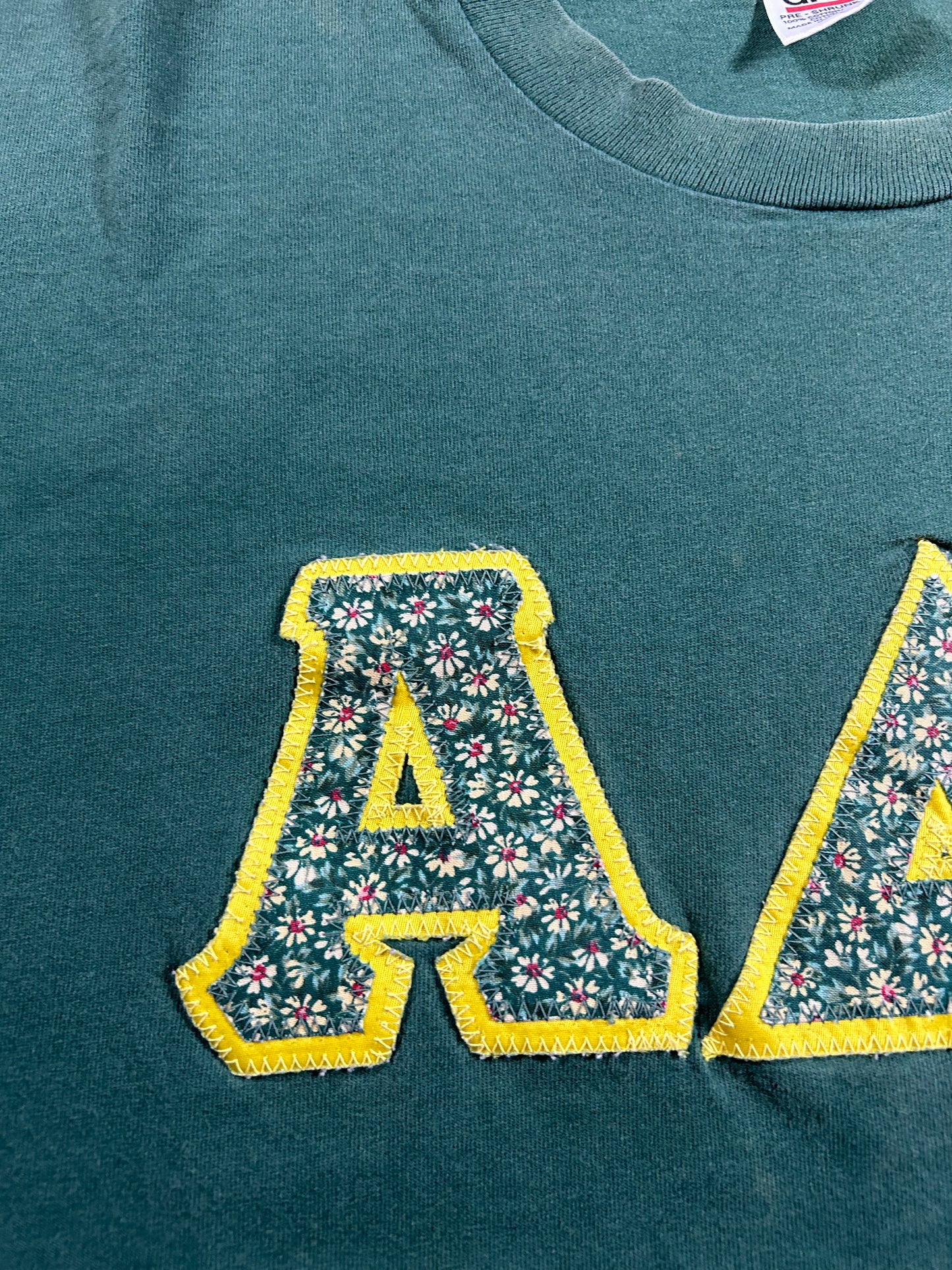 Vintage Alpha Delta Pi Sorority College Long Sleeve Tee 90s USA Anvil L/XL Fit 23x27.5 Inches