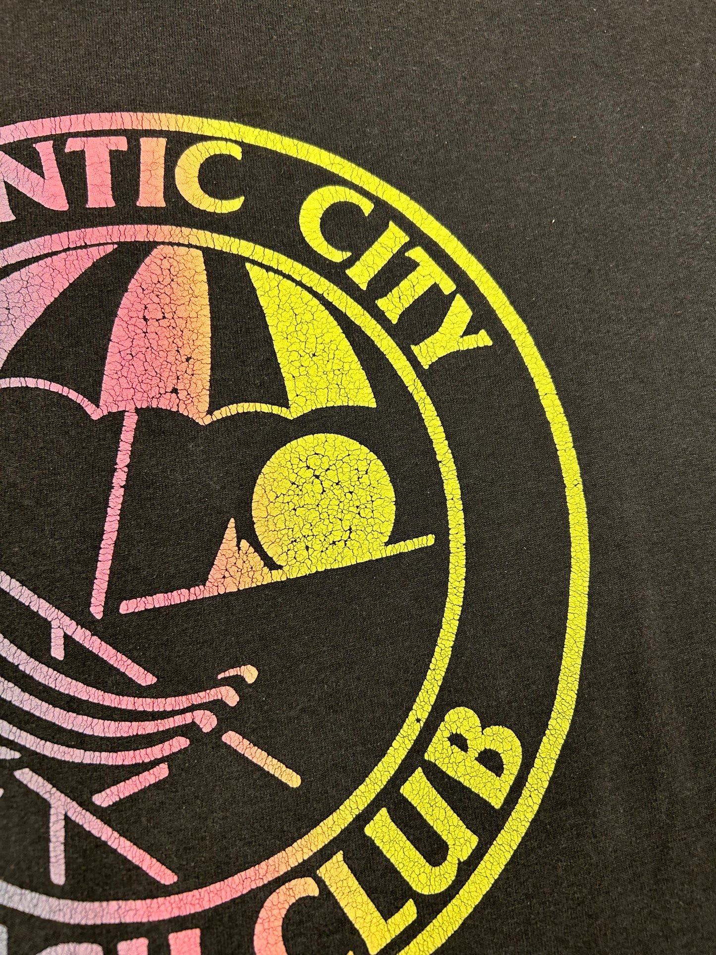 Vintage 90s Atlantic City Beach Club New Jersey Tee Large 21.5x28.75 Inches