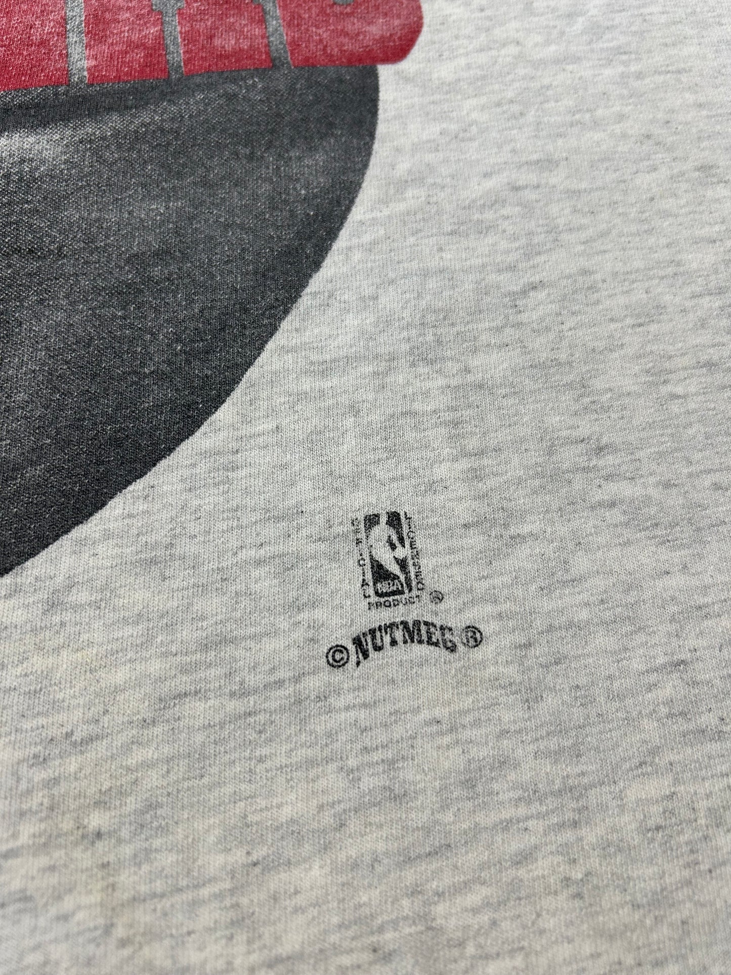 Vintage 90s Nutmeg Mills Chicago Bulls Slam This NBA Tee Gray L/XL 22.5x29 Inches Gray Worn As Is Has Wear & Stains
