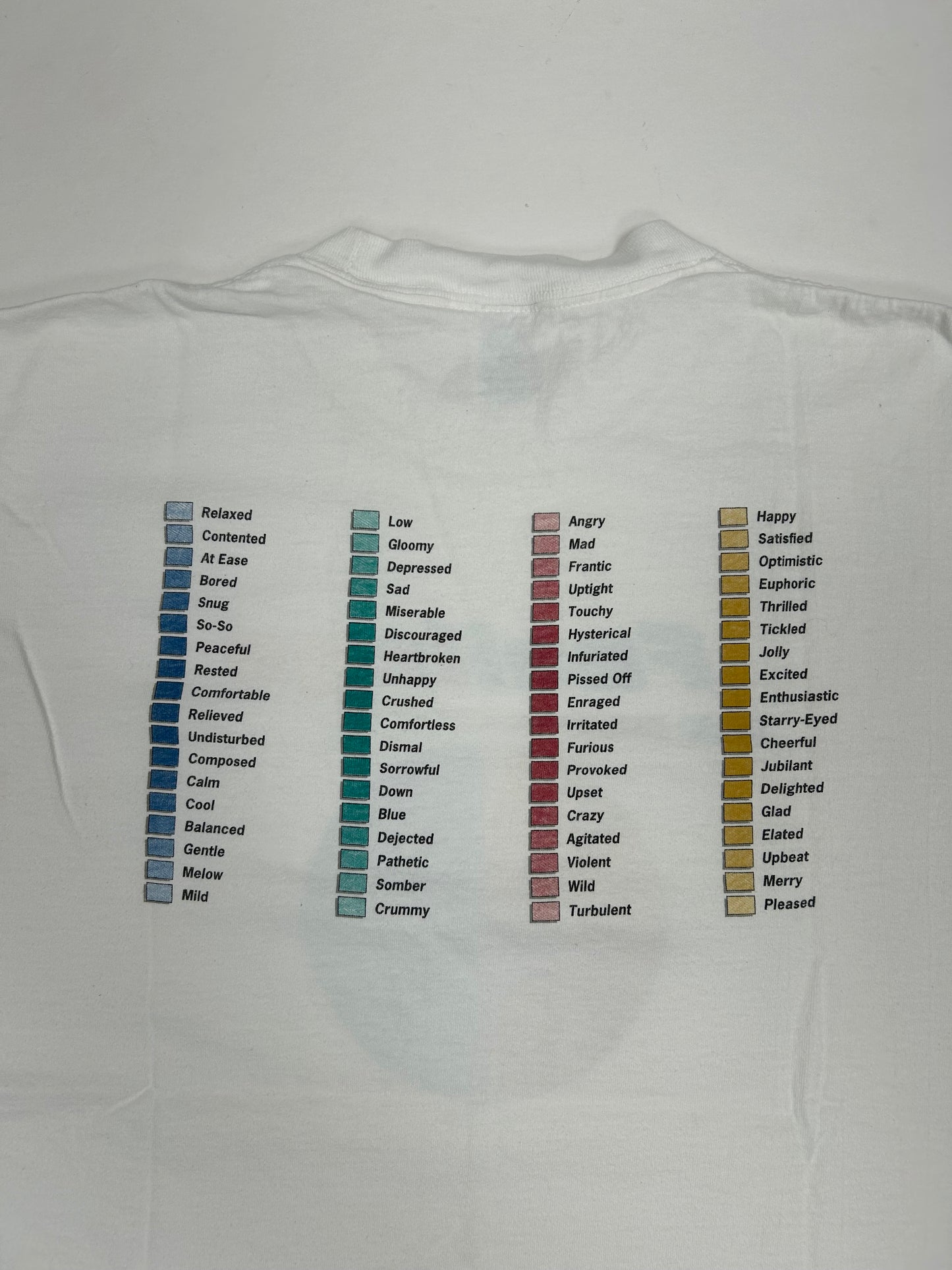 Vintage David Byrne Feelings Chart Album Promo Tee 90s Music Shirt Large/Medium 21x28.25 Inches