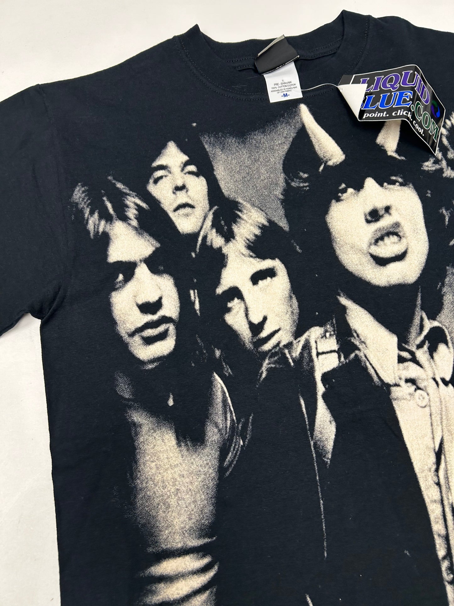 Vintage 2005 AC/DC Liquid Blue All Over Graphic Band Tee Deadstock Brand New Medium 20x28 Inches