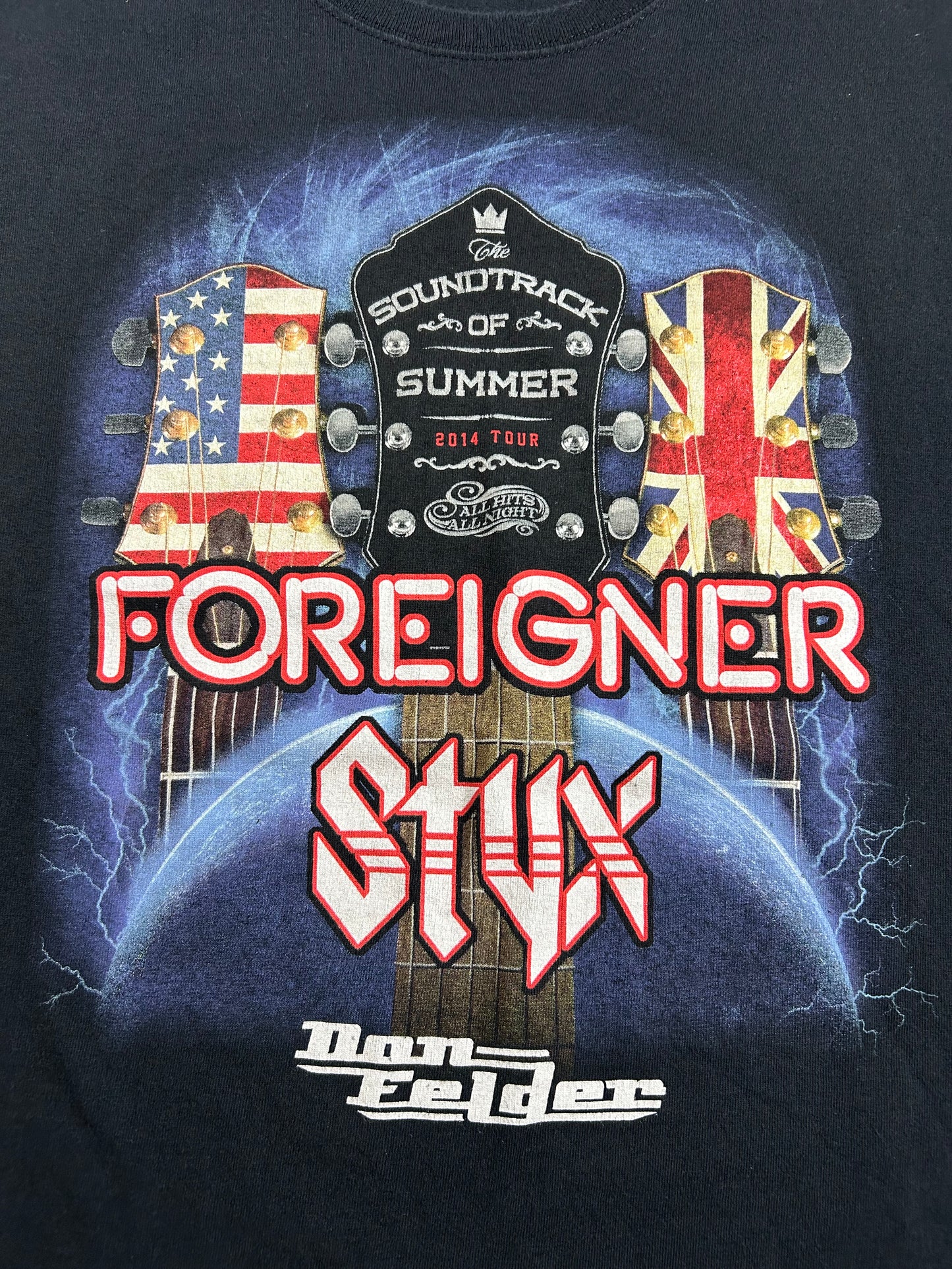 2014 Foreigner Styx Don Felder Concert Shirt Soundtrack Of America Tour Size 2XL