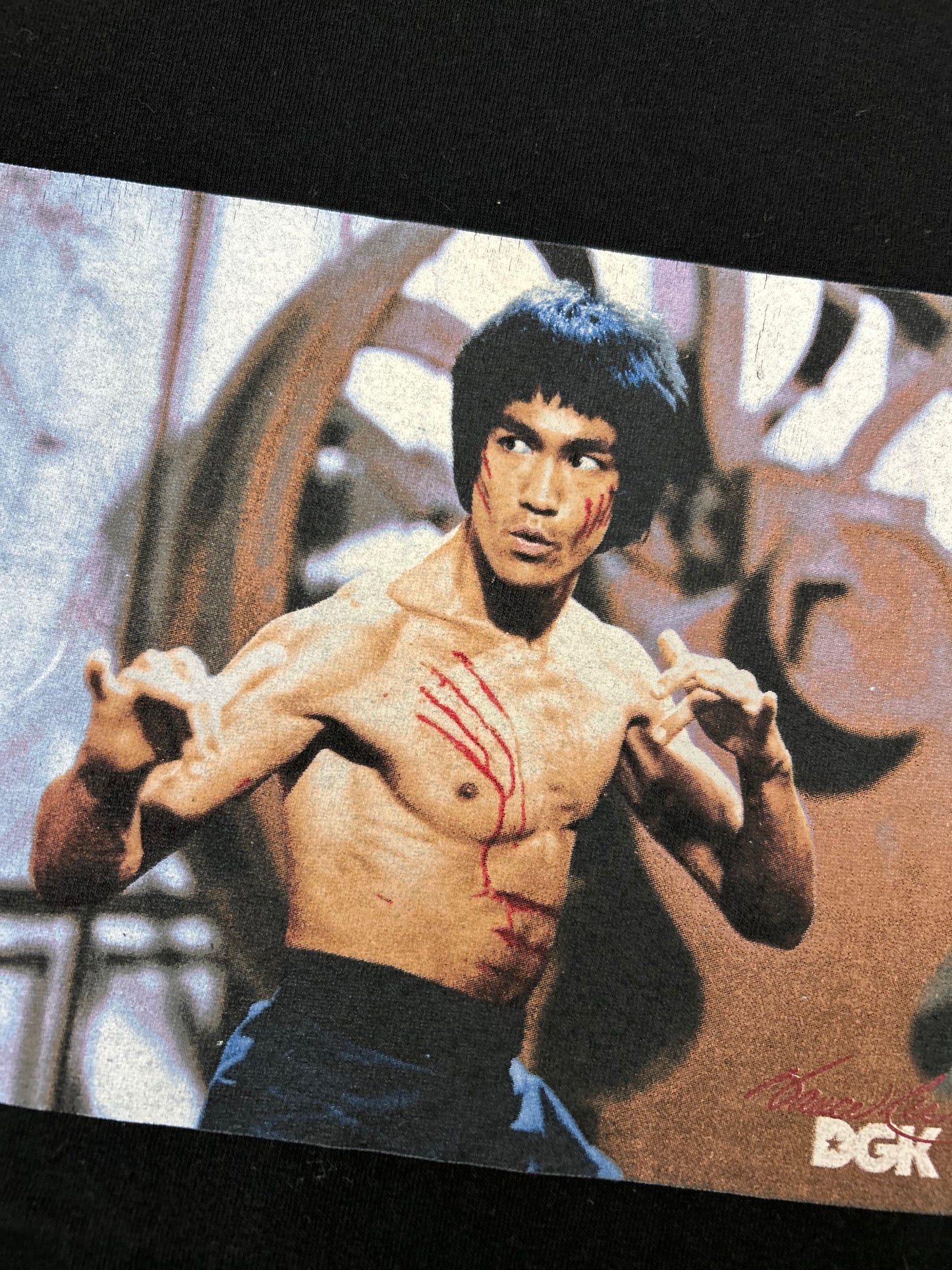 DGK Bruce Lee Karate Graphic Skate Tee Skateboarding Collab Large 21.5x29 Inches Black