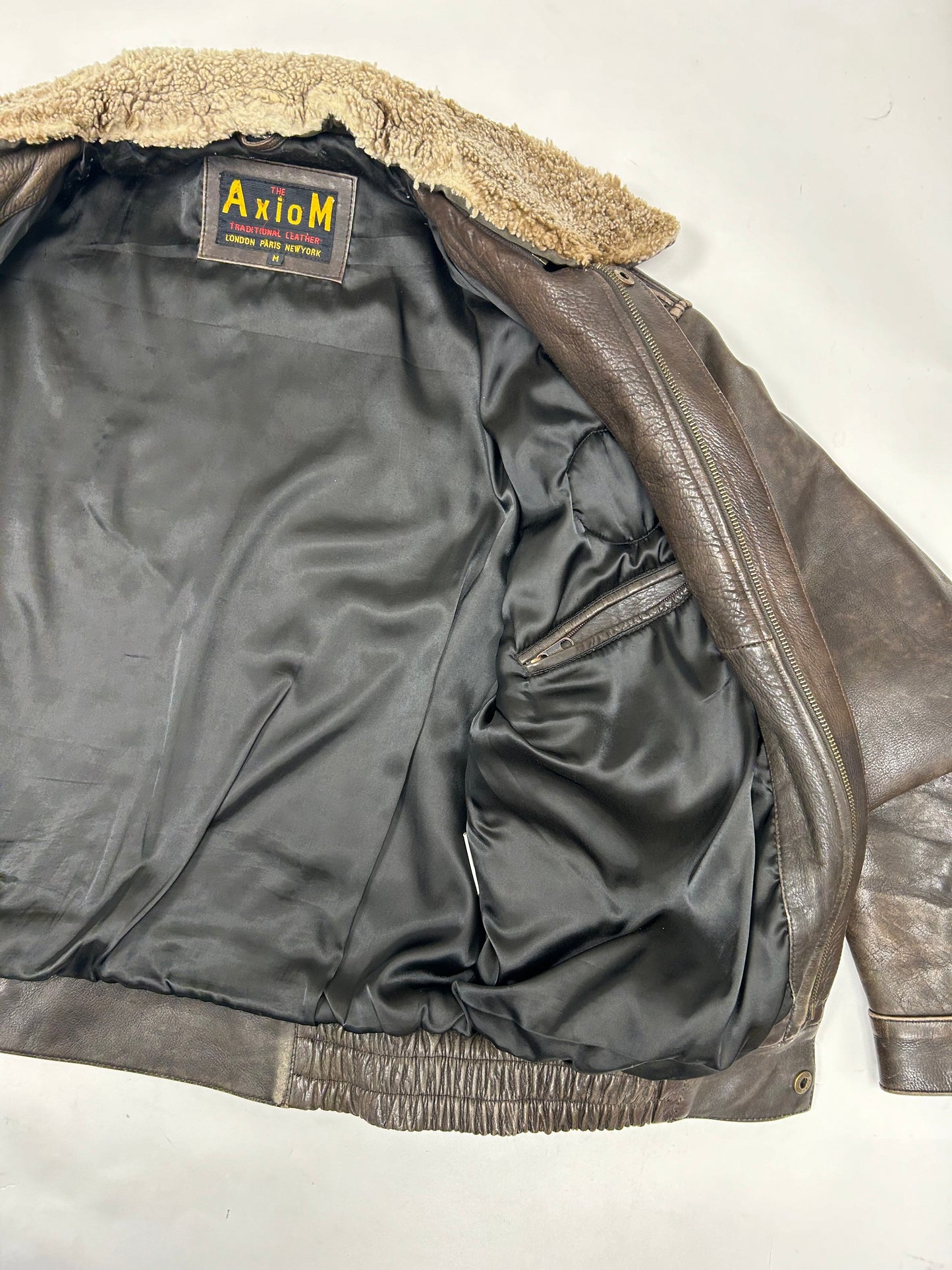 Vintage 90s The Axiom Traditional Leather Pete’s Wicked Ale Leather Jacket Beer Brewery Medium 25x28 Inches