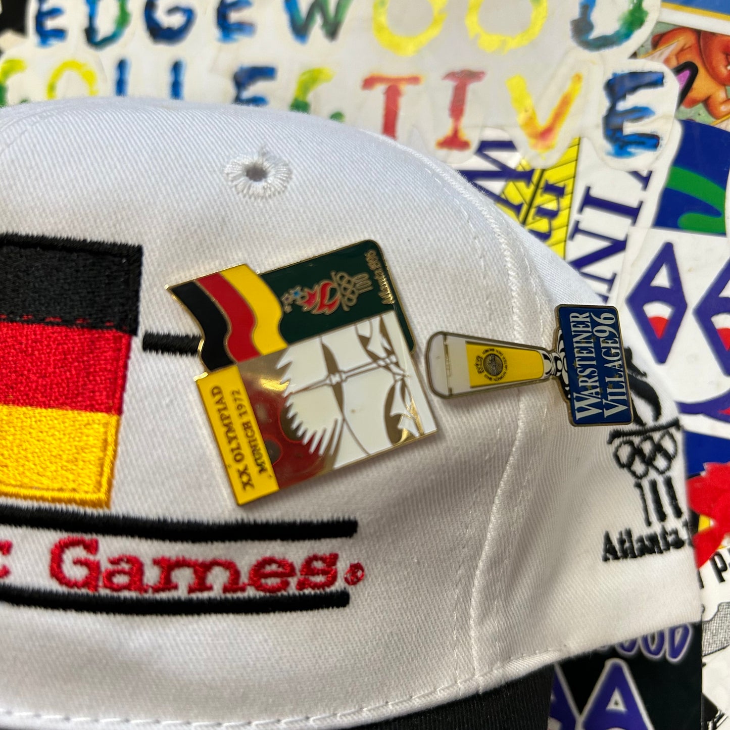 Vintage The Game Atlanta 1996 Olympic Games Germany Logo SnapBack Hat With 3 Pins