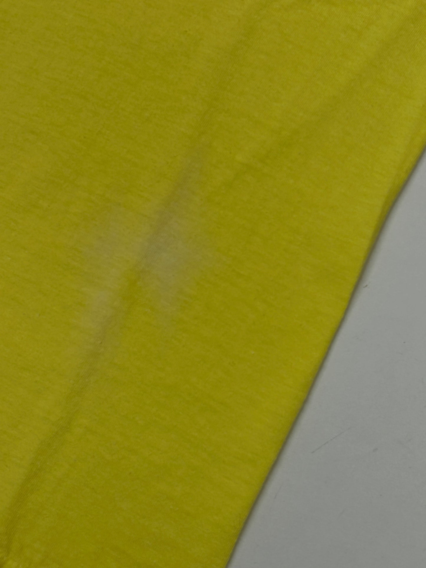 Vintage District Photo Inc Beltsville, Maryland Promo Tee 80s Hanes Beefy T Medium Fit 19.5x27.5 Inches Yellow As Is