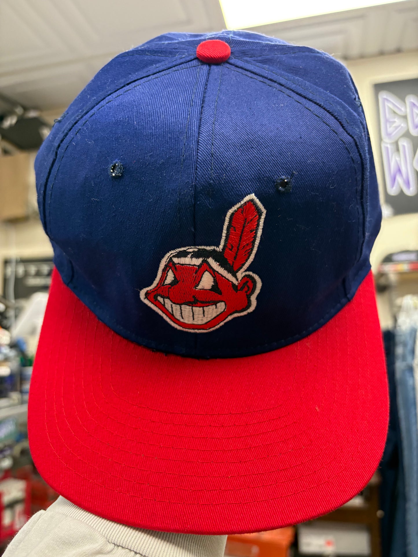 Vintage Cleveland Indians hat snapback Blue/Red