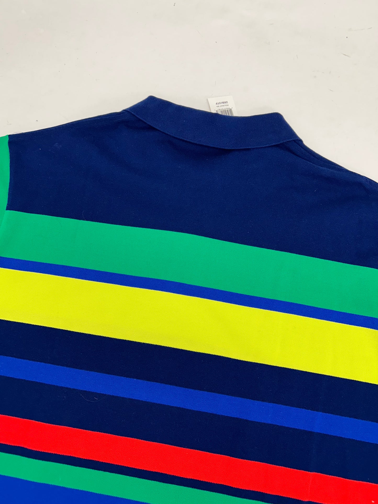 Polo Ralph Lauren Shirt Striped Short Sleeve Cotton Knit 2XB XXL 27x30.75/32.5 Inches Custom Fit Brand New