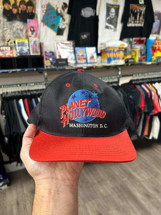 Vintage Planet Hollywood Washington D.C. Snapback Hat Adjustable 90s Black/Red