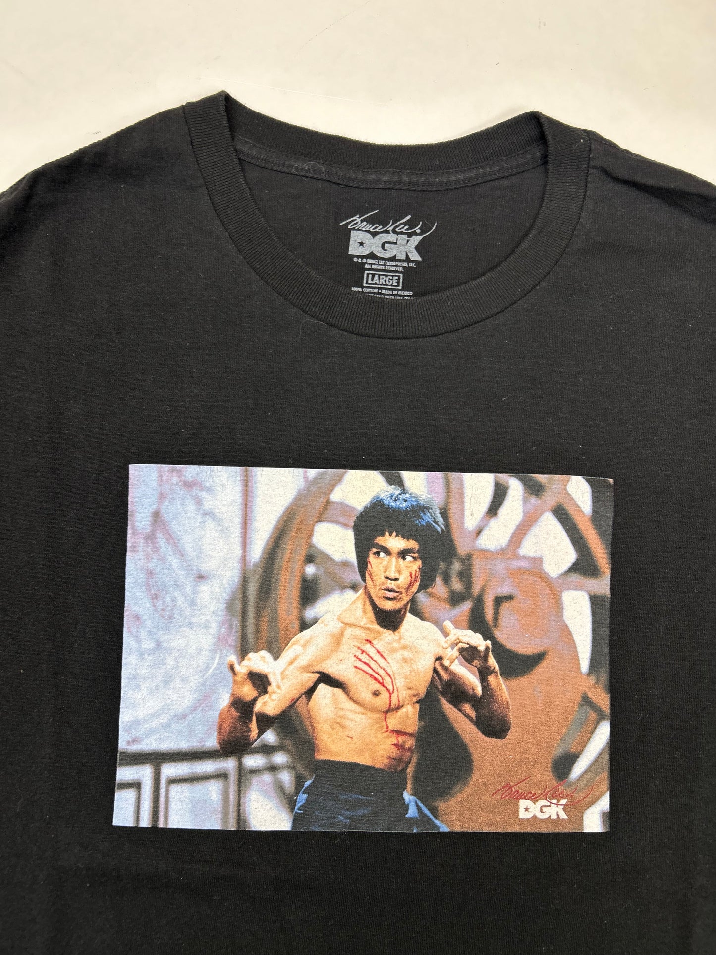 DGK Bruce Lee Karate Graphic Skate Tee Skateboarding Collab Large 21.5x29 Inches Black